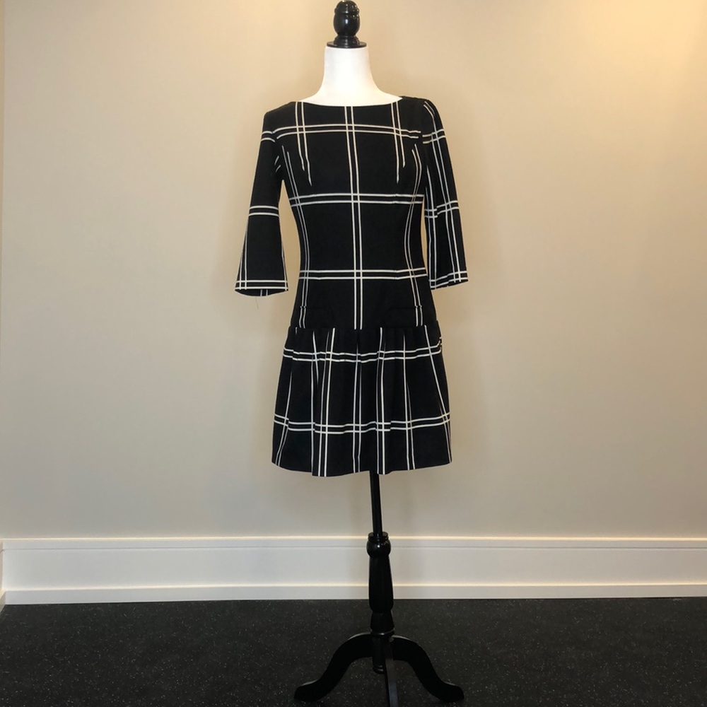 FINAL SALE!  Black and White Plaid RED Saks Fifth Avenue Mini Dress
